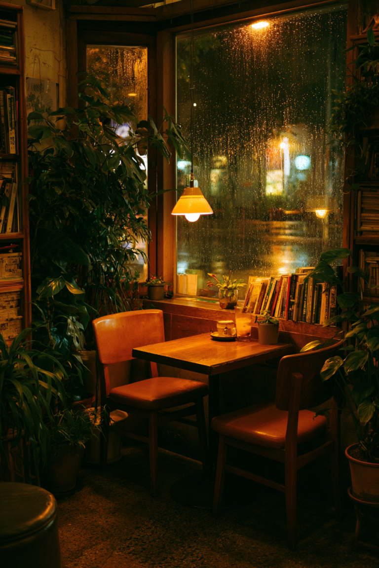 cozy night cafe image