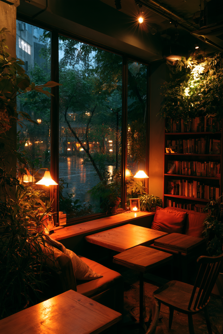 cozy night cafe image