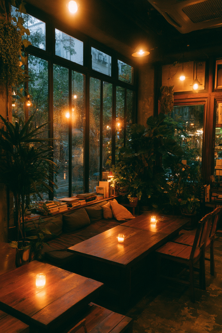 cozy night cafe image