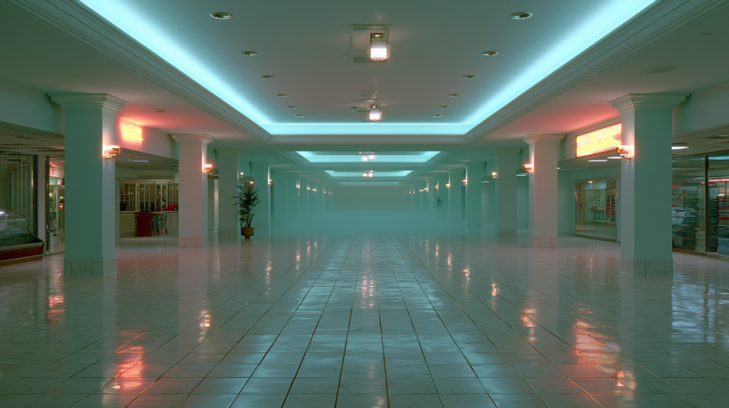 Cyan Glow Dreamcore Scene