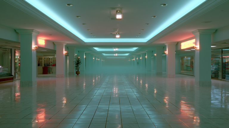 Cyan Glow Dreamcore Scene